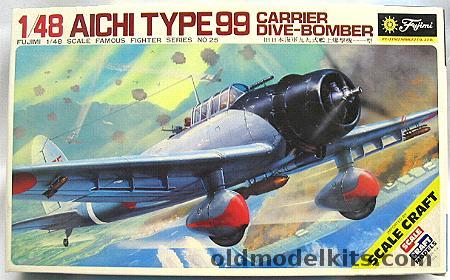 Fujimi 1/48 Aichi D3A Type 99 Val Carrier Dive Bomber - Markings for Three Aircraft, 25 plastic model kit